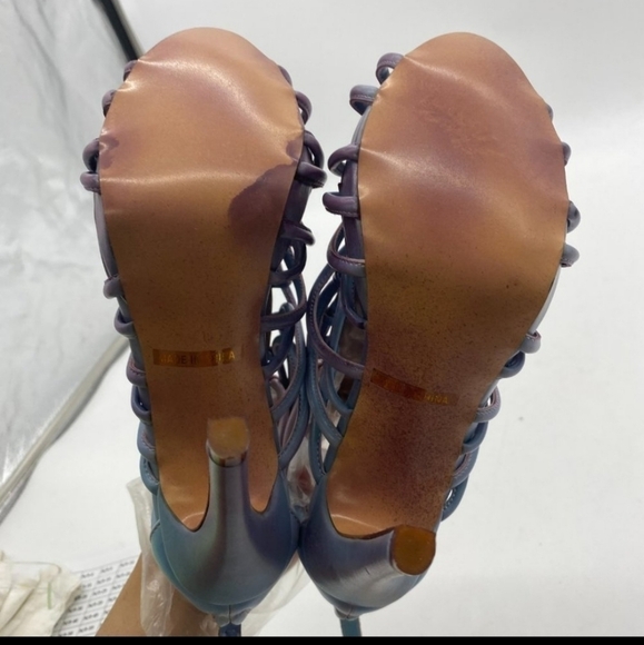 *RARE Size 4* YDN Multi-Color Peep Toe Heels - Picture 6 of 7